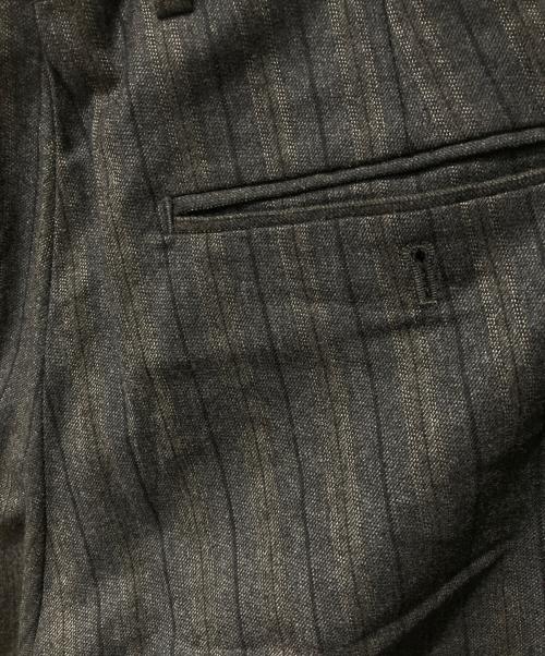 HERMES（エルメス）HERMES (エルメス) シルク混ストライプウールスラックス ネイビー サイズ:40の古着・服飾アイテム