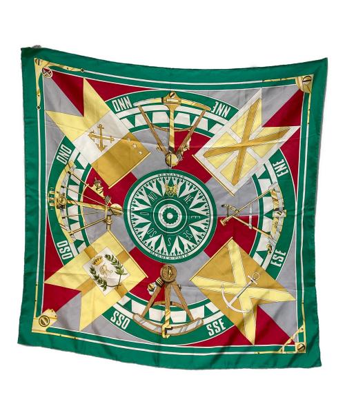 HERMES（エルメス）HERMES (エルメス) カレ90シルクスカーフ グリーンの古着・服飾アイテム