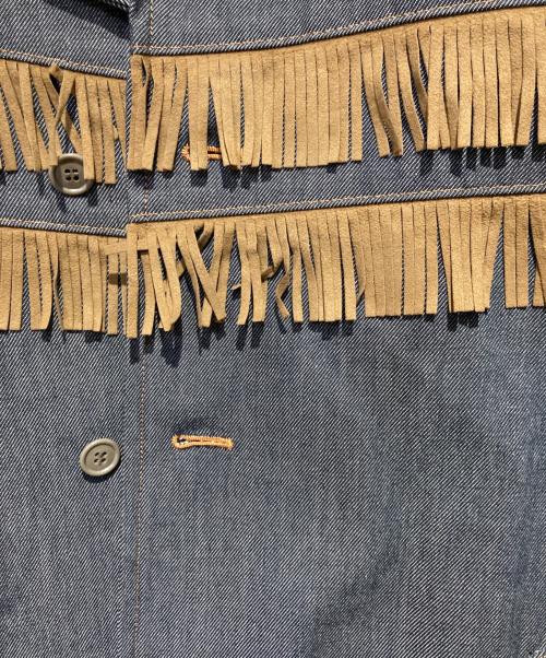 ROBE DE CHAMBRE COMME DES GARCONS（ローブドシャンブル コムデギャルソン）ROBE DE CHAMBRE COMME DES GARCONS (ローブドシャンブル コムデギャルソン) ウエスタンデニムステンカラーコート インディゴ サイズ:Mの古着・服飾アイテム