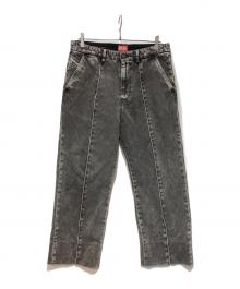 DIESEL（ディーゼル）の古着「センタープレスデニムパンツ」｜ブラック