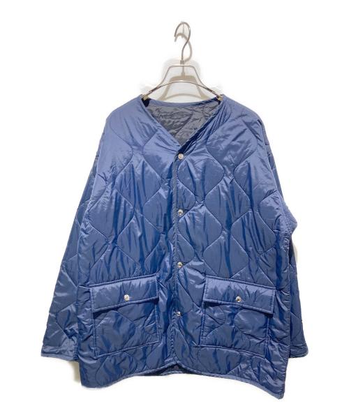 EDIFICE（エディフィス）EDIFICE (エディフィス) ノーカラーキルティングジャケット ネイビー サイズ:Ｍの古着・服飾アイテム