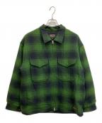 PENDLETON×niko andペンドルトン×ニコアンド）の古着「別注CPOチェックブルゾン」｜グリーン×ブラック