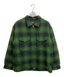 PENDLETON×niko and（ペンドルトン×ニコアンド）の古着「別注CPOチェックブルゾン」｜グリーン×ブラック