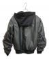 ZARA (ザラ) ダメージ加工フェイクレザボンバージャケット ブラック サイズ:L：6000円