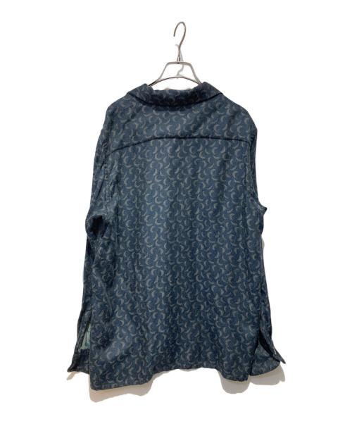 Needles（ニードルズ）Needles (ニードルズ) CLASSIC SHIRT R/PE CRESCENT JQ ネイビー×グリーン サイズ:Mの古着・服飾アイテム