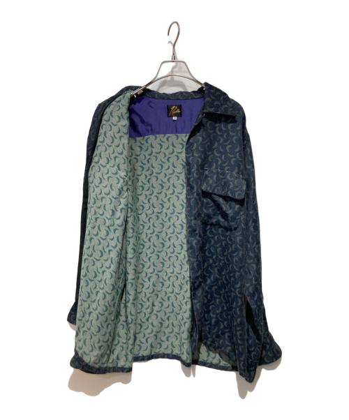 Needles（ニードルズ）Needles (ニードルズ) CLASSIC SHIRT R/PE CRESCENT JQ ネイビー×グリーン サイズ:Mの古着・服飾アイテム