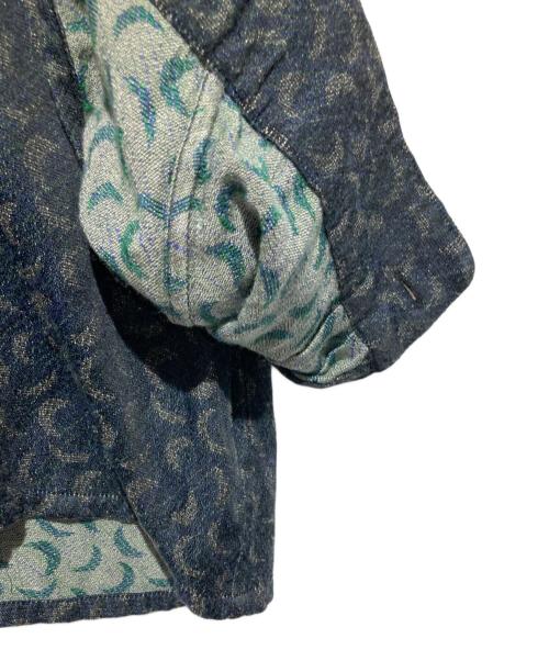 Needles（ニードルズ）Needles (ニードルズ) CLASSIC SHIRT R/PE CRESCENT JQ ネイビー×グリーン サイズ:Mの古着・服飾アイテム