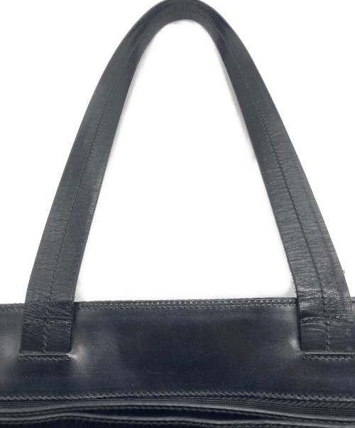 PRADA（プラダ）PRADA (プラダ) レザー切替ナイロントートバッグ ブラックの古着・服飾アイテム