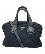 PRADAプラダ）の古着「キルティングボストンバッグ」｜ブラック