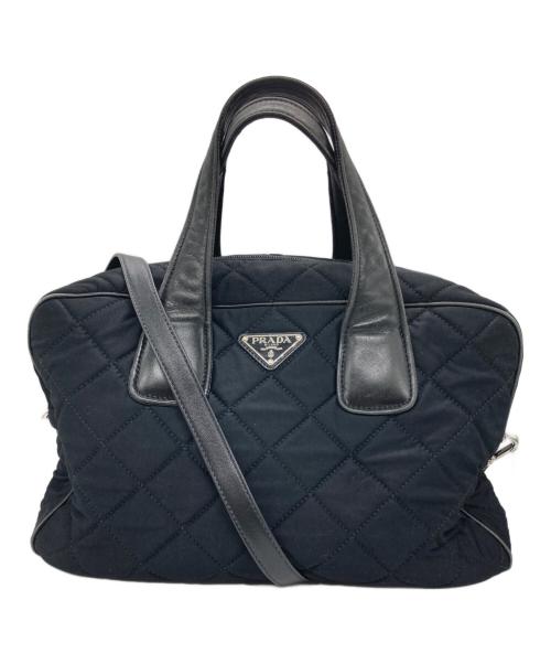 PRADA（プラダ）PRADA (プラダ) キルティングボストンバッグ ブラックの古着・服飾アイテム