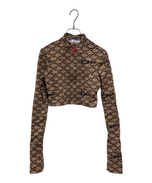 OFFWHITE（オフホワイト）OFFWHITE (オフホワイト) Monogram Track Top ブラウン×ブラック サイズ:38の古着・服飾アイテム