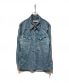 REMI RELIEFレミレリーフ）の古着「ヴィンテージ加工スタッズデニムウエスタンシャツ」｜インディゴ