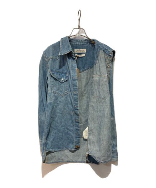 REMI RELIEF（レミレリーフ）REMI RELIEF (レミレリーフ) ヴィンテージ加工スタッズデニムウエスタンシャツ インディゴ サイズ:Sの古着・服飾アイテム