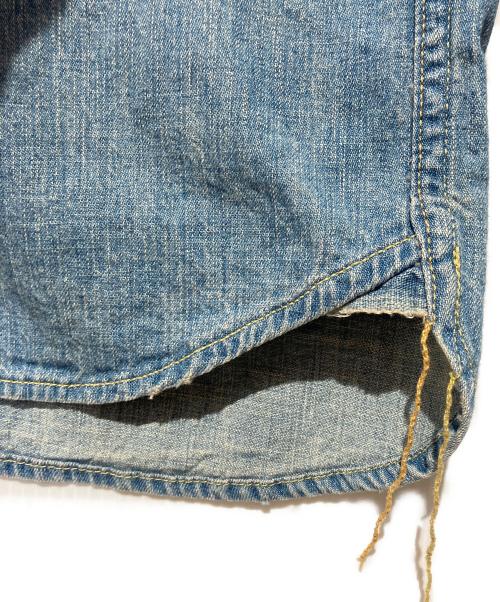 REMI RELIEF（レミレリーフ）REMI RELIEF (レミレリーフ) ヴィンテージ加工スタッズデニムウエスタンシャツ インディゴ サイズ:Sの古着・服飾アイテム