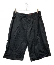 Y's（ワイズ）の古着「プリーツワイドロールアップクロップドパンツ」｜ブラック