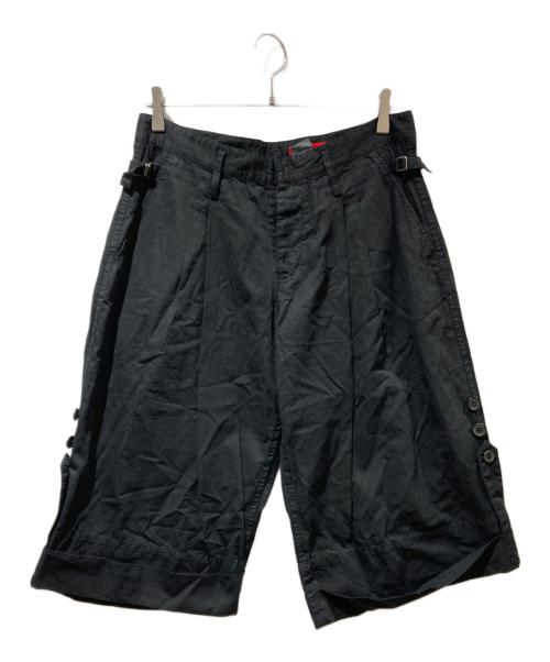 Y's（ワイズ）Y's (ワイズ) プリーツワイドロールアップクロップドパンツ ブラック サイズ:2の古着・服飾アイテム