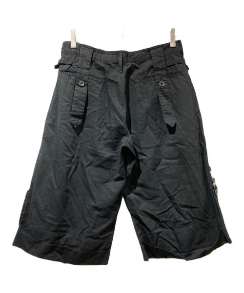 Y's（ワイズ）Y's (ワイズ) プリーツワイドロールアップクロップドパンツ ブラック サイズ:2の古着・服飾アイテム