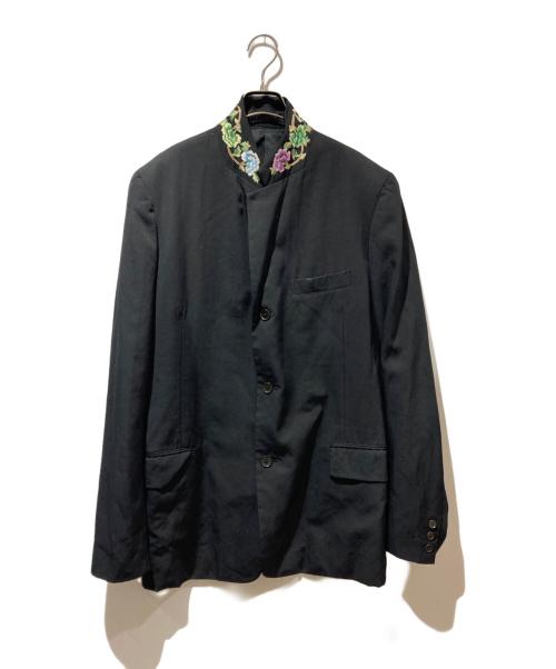 Y's（ワイズ）Y's (ワイズ) 襟刺繍3Bテーラードジャケット ブラック サイズ:4の古着・服飾アイテム