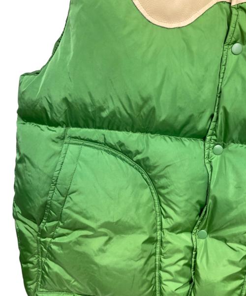 GOLF le FLEUR（ゴルフ ラ フルール）Golf le Fleur (ゴルフ ラ フルール) LEATHER PUFFER VEST グリーン×ベージュ サイズ:Ｌの古着・服飾アイテム