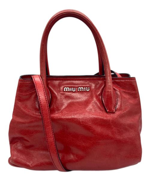MIU MIU（ミュウミュウ）MIU MIU (ミュウミュウ) ハンドバッグ レッドの古着・服飾アイテム