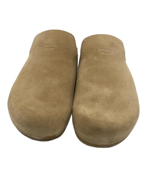 PRADA（プラダ）PRADA (プラダ) スウェードミュール ベージュ サイズ:7の古着・服飾アイテム