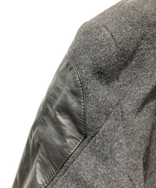 DIESEL（ディーゼル）DIESEL (ディーゼル) レザー切り替えチェスターコート ブラック サイズ:表記無しの古着・服飾アイテム