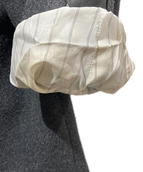 DIESEL（ディーゼル）DIESEL (ディーゼル) レザー切り替えチェスターコート ブラック サイズ:表記無しの古着・服飾アイテム