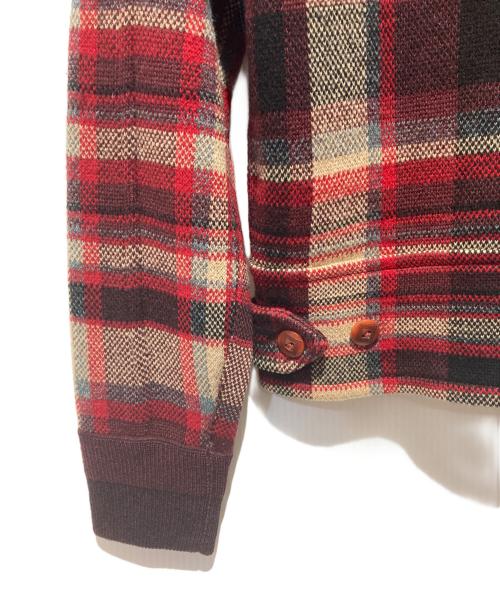 RRL（ダブルアールエル）RRL (ダブルアールエル) ジップアップニットジャケット レッド サイズ:1の古着・服飾アイテム