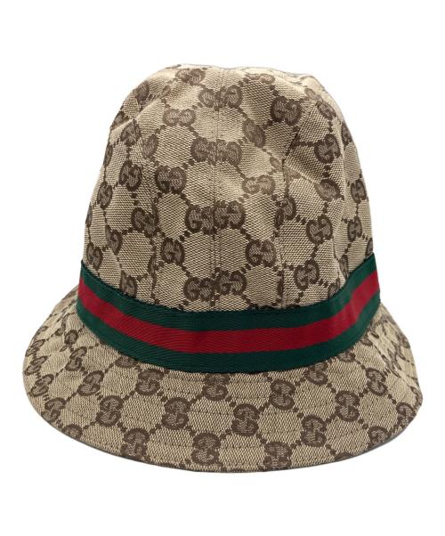 GUCCI（グッチ）GUCCI (グッチ) GGキャンバス シェリーラインバケットハット ベージュ サイズ:XLの古着・服飾アイテム