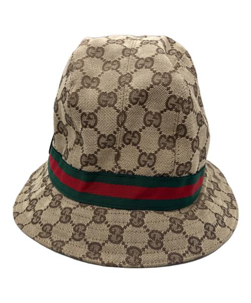 GUCCI（グッチ）GUCCI (グッチ) GGキャンバス シェリーラインバケットハット ベージュ サイズ:XLの古着・服飾アイテム
