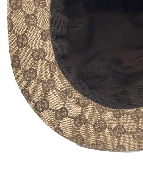 GUCCI（グッチ）GUCCI (グッチ) GGキャンバス シェリーラインバケットハット ベージュ サイズ:XLの古着・服飾アイテム