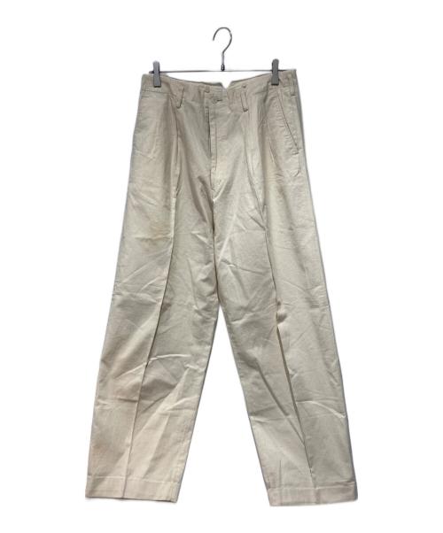 Y's for men（ワイズフォーメン）Y'S for men (ワイズフォーメン) 90’s 2タックコットンワイドスラックス アイボリー サイズ:Lの古着・服飾アイテム