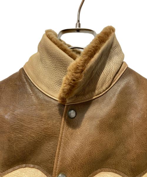 RRL（ダブルアールエル）RRL (ダブルアールエル) Teslin Deerskin Down Vest ブラウン サイズ:Sの古着・服飾アイテム