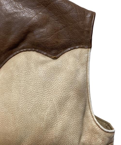 RRL（ダブルアールエル）RRL (ダブルアールエル) Teslin Deerskin Down Vest ブラウン サイズ:Sの古着・服飾アイテム