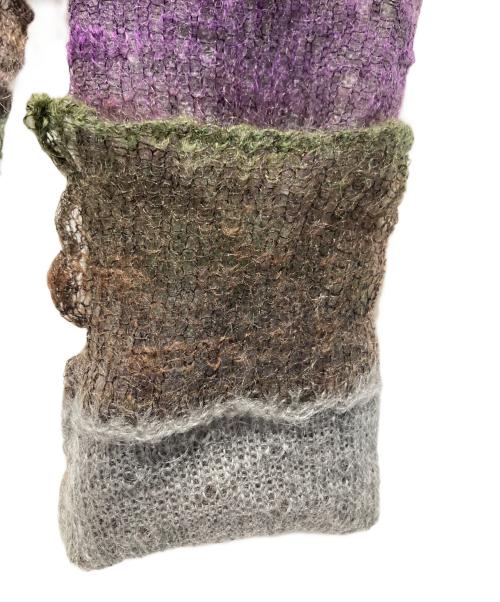 PERVERZE（パーバーズ）PERVERZE (パーバーズ) 23ss Double Mohair Cropped Tops パープル×グリーン サイズ:ＦＲＥＥの古着・服飾アイテム