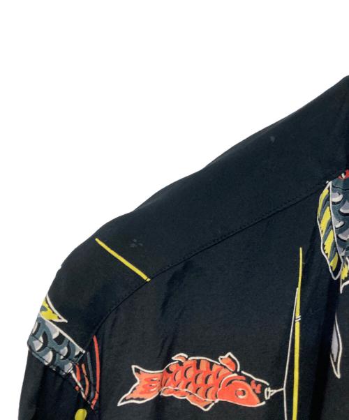 Sun Surf（サンサーフ）Sun Surf (サンサーフ) HINOYA (ヒノヤ) RAYON HAWAIIAN SHIRT ブラック サイズ:Mの古着・服飾アイテム