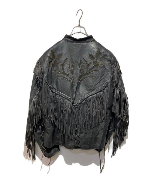 Thinsulate（シンサレート）Thinsulate (シンサレート) フリンジレザージャケット ブラック サイズ:Mの古着・服飾アイテム