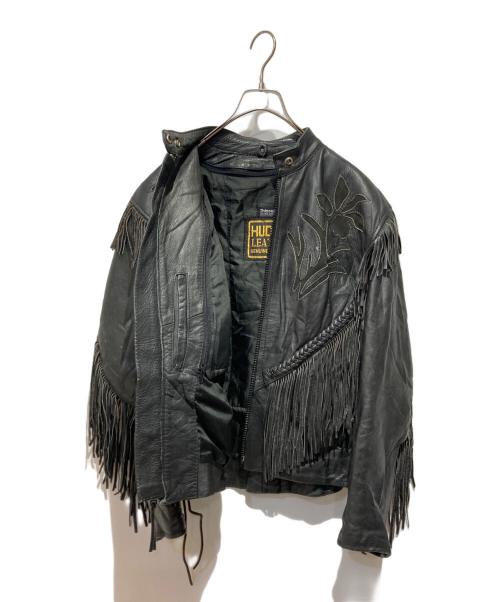 Thinsulate（シンサレート）Thinsulate (シンサレート) フリンジレザージャケット ブラック サイズ:Mの古着・服飾アイテム