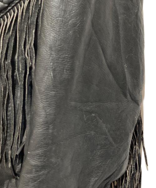 Thinsulate（シンサレート）Thinsulate (シンサレート) フリンジレザージャケット ブラック サイズ:Mの古着・服飾アイテム