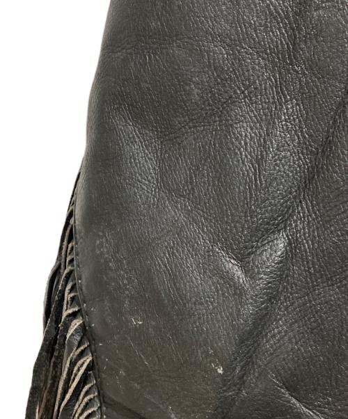 Thinsulate（シンサレート）Thinsulate (シンサレート) フリンジレザージャケット ブラック サイズ:Mの古着・服飾アイテム