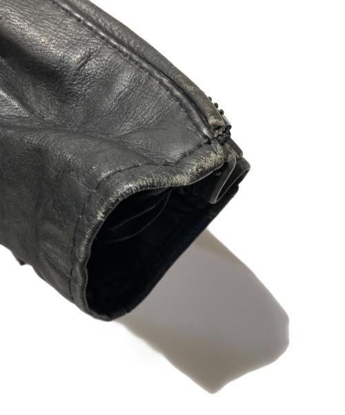 Thinsulate（シンサレート）Thinsulate (シンサレート) フリンジレザージャケット ブラック サイズ:Mの古着・服飾アイテム