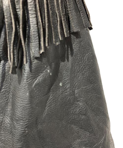 Thinsulate（シンサレート）Thinsulate (シンサレート) フリンジレザージャケット ブラック サイズ:Mの古着・服飾アイテム