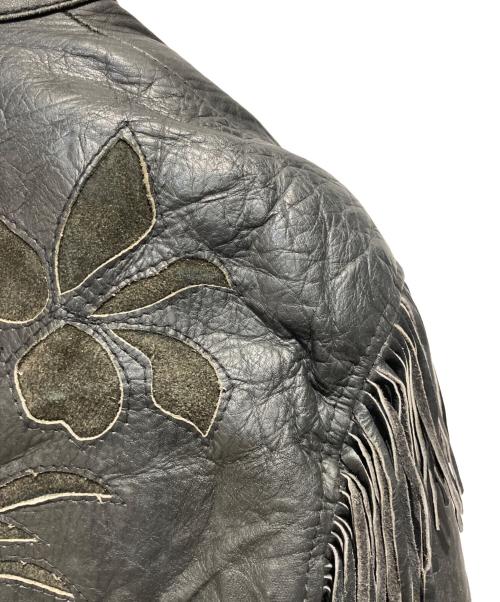 Thinsulate（シンサレート）Thinsulate (シンサレート) フリンジレザージャケット ブラック サイズ:Mの古着・服飾アイテム