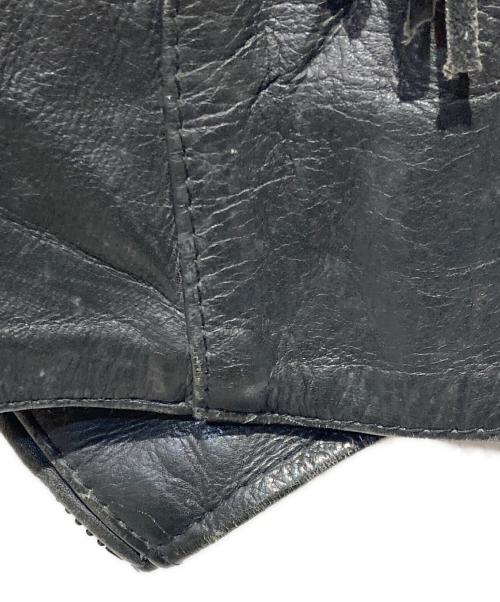 Thinsulate（シンサレート）Thinsulate (シンサレート) フリンジレザージャケット ブラック サイズ:Mの古着・服飾アイテム
