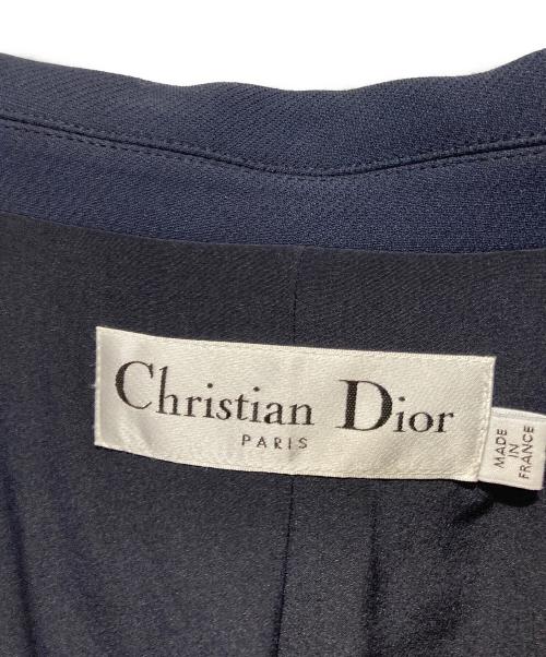 Christian Dior（クリスチャン ディオール）Christian Dior (クリスチャン ディオール) ウールシルクジレ ネイビー サイズ:34の古着・服飾アイテム