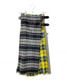 O'NEIL OF DUBLIN×FREAK'S STORE（オニールオブダブリン×フリークスストア）の古着「別注パッチワークキルトロングスカート」｜イエロー×ネイビー