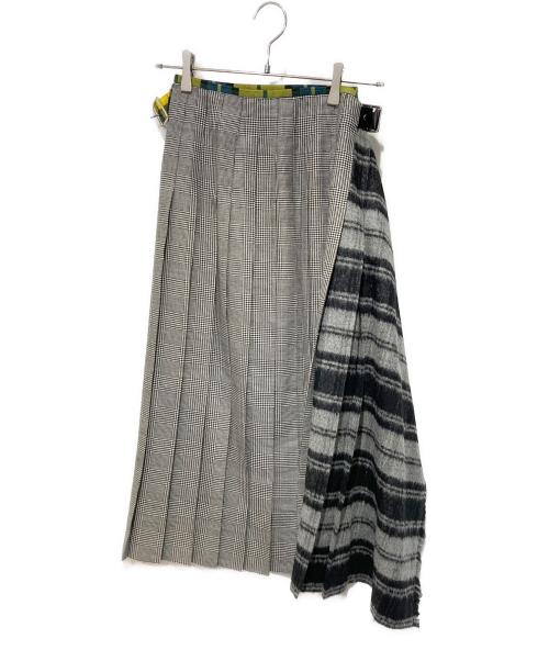 O'NEIL OF DUBLIN（オニールオブダブリン）O'NEIL OF DUBLIN (オニールオブダブリン) FREAK'S STORE (フリークスストア) 別注パッチワークキルトロングスカート イエロー×ネイビー サイズ:US6 未使用品の古着・服飾アイテム