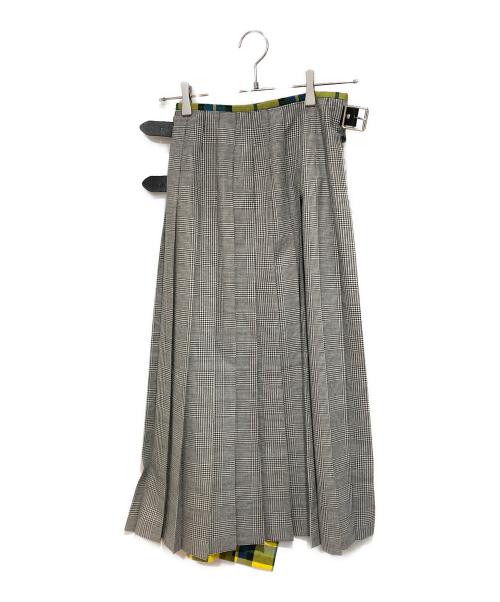 O'NEIL OF DUBLIN（オニールオブダブリン）O'NEIL OF DUBLIN (オニールオブダブリン) FREAK'S STORE (フリークスストア) 別注パッチワークキルトロングスカート イエロー×ネイビー サイズ:US6 未使用品の古着・服飾アイテム