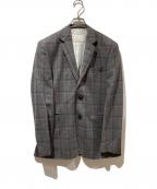 Black Fleece by BROOKS BROTHERSブラックフリース バイ ブルックスブラザーズ）の古着「3Bチェックテーラードジャケット」｜グレー×ブラウン