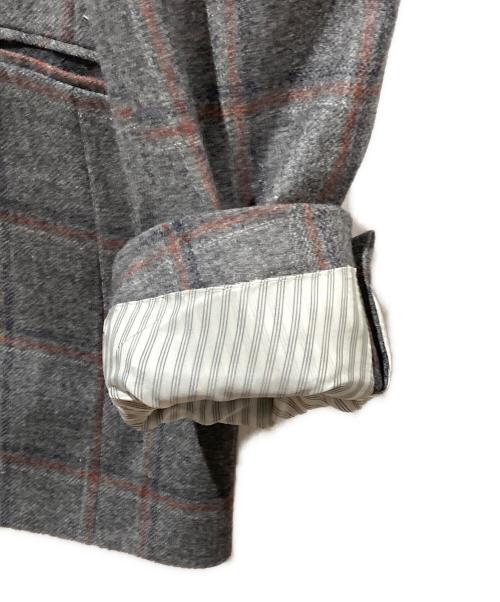 Black Fleece by BROOKS BROTHERS（ブラックフリース バイ ブルックスブラザーズ）BLACK FLEECE BY Brooks Brothers (ブラックフリース バイ ブルックスブラザーズ) 3Bチェックテーラードジャケット グレー×ブラウン サイズ:36REGの古着・服飾アイテム